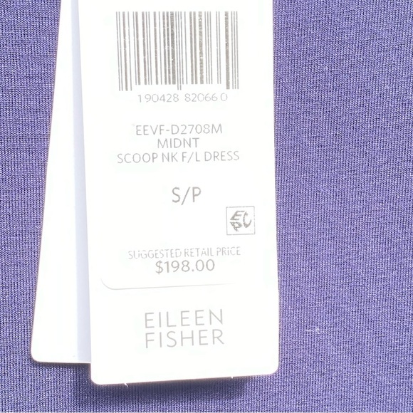 Eileen Fisher Viscose Jersey Sleeveless Dress in Midnight Size SP - Picture 8 of 9